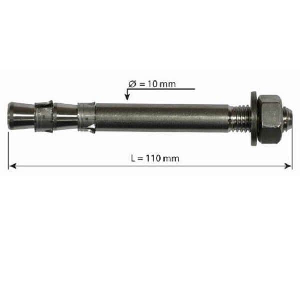 עוגן חץ 10ממ באורך 110ממ 2עם שני כתרים  HNGFIX M10XL