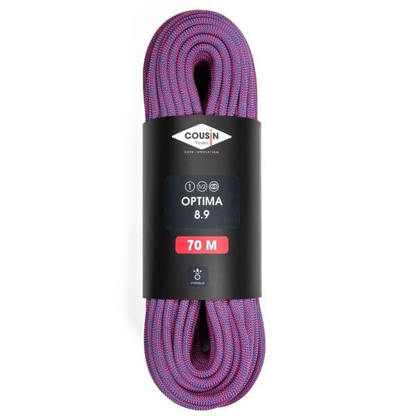 חבל דינאמי טריפל אופטימה 8.9ממ 70מ סגול COUSIN