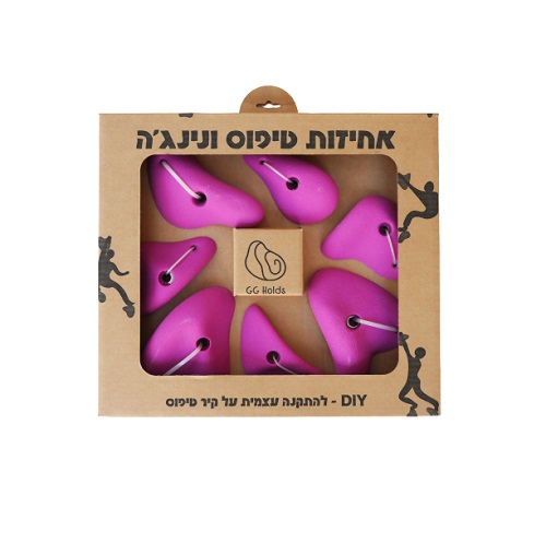 מארז 7 אחיזות טיפוס צבע ורוד
