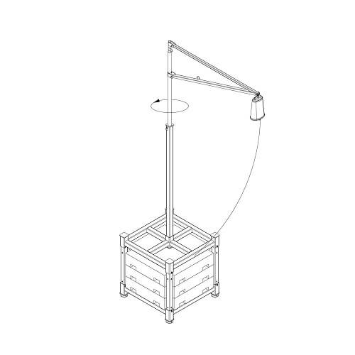 קוביית בטון ניידת עם תורן 6 מטר לעיגון עובד גובה RJ200